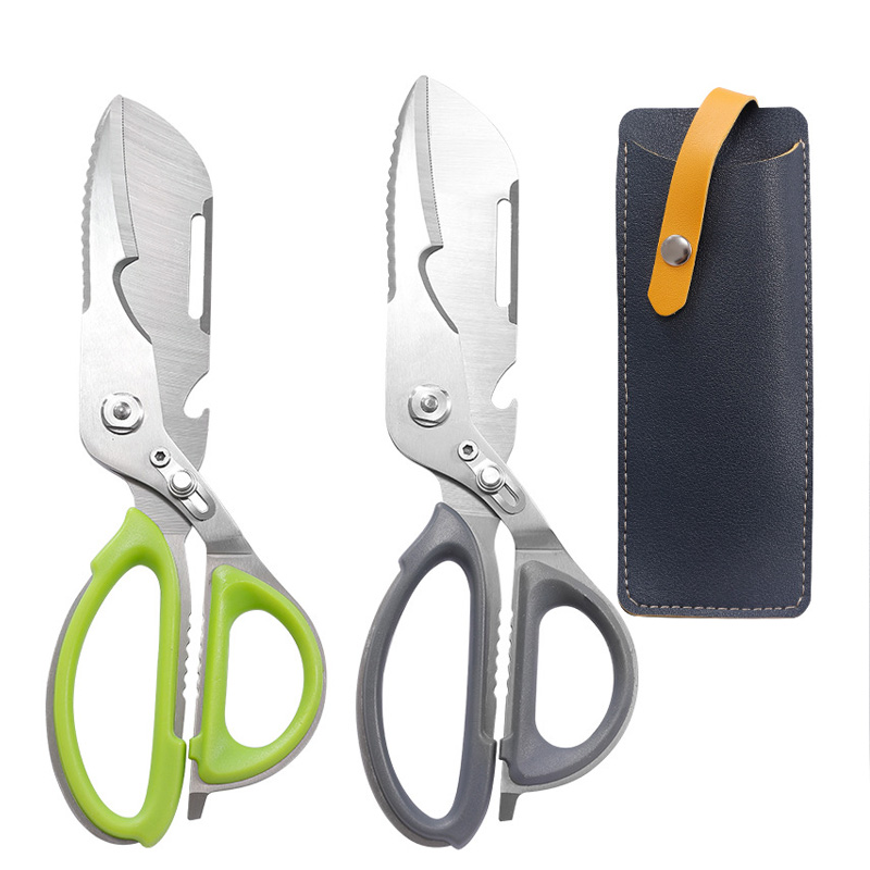 2023 Multifunctional Meat Scissors Stainless Steel Kitchen Shears Chicken Bone Scissor With Nut Cracker